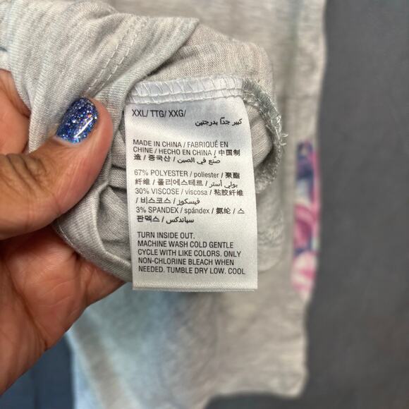 Ideology XXL Graphic Floral Tee Be Yourself Love Yourself Activewear Top Flowy - Picture 9 of 12